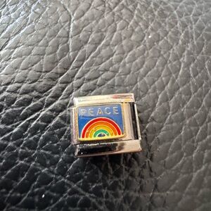 Rainbow Peace Italian Charm Link